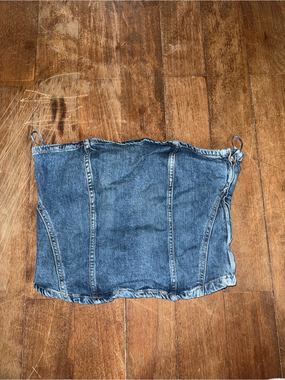 Zara Denim Tube Top in Classic Blue Size XL